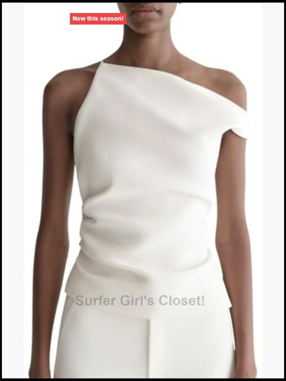 Off-Shoulder Asymmetrical Bridal Top Structured Cady Sleeveless